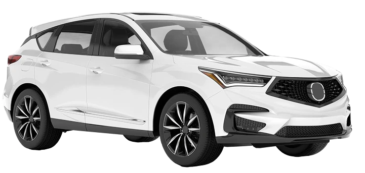 Contemporary white SUV with sporty styling, black alloy wheels, and advanced LED lighting, isolated on a transparent background.